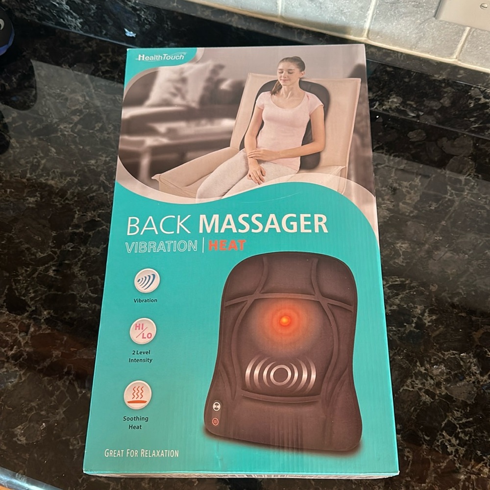 Health Touch Back Massager with Soothing Heat and Vibration new in box